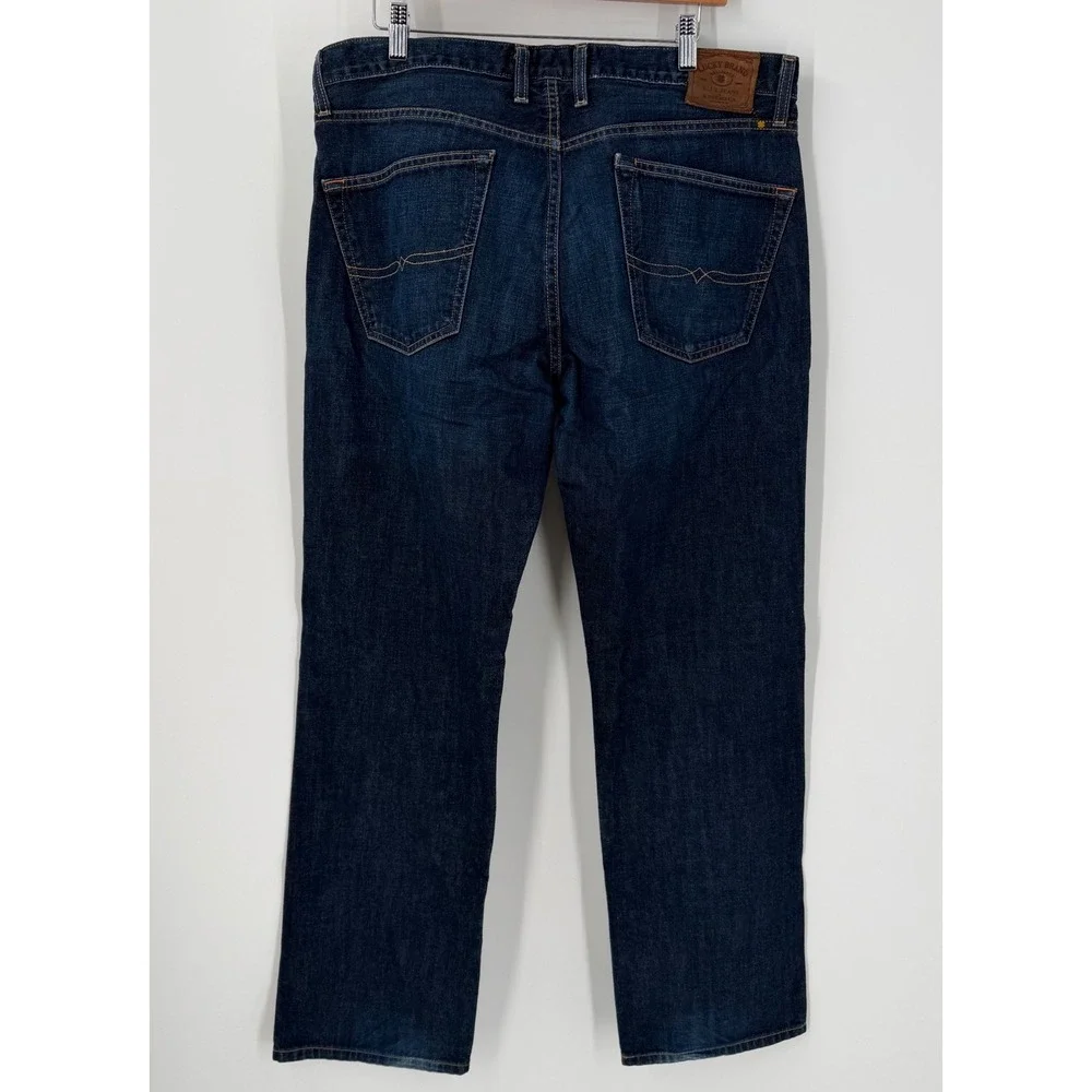 Lucky Brand 221 Original Straight Jeans Mens 36x32 Dark Wash Denim Indigo